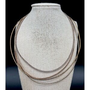 Set of 4 Sterling Silver 925 Omega Chain Necklaces Italy Multi Strand 43.7 Grams